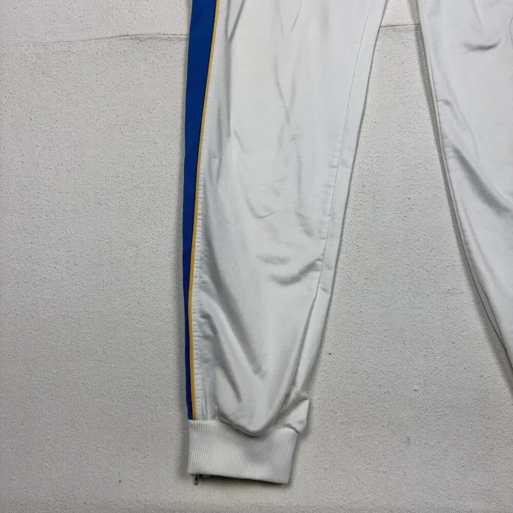 Vintage 80’s Puma Track‎ Pants Embroidered Logo White Blue Yellow
